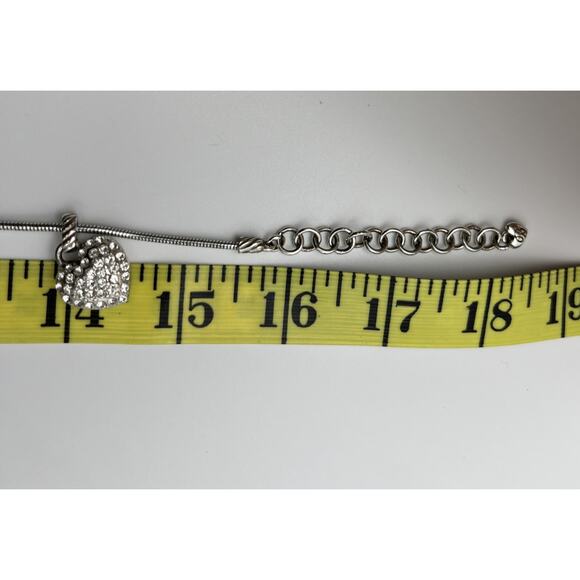 Brighton Sacred Heart Reversible Pendant Necklace in Silver Tone Crystals Puffy - Picture 10 of 11